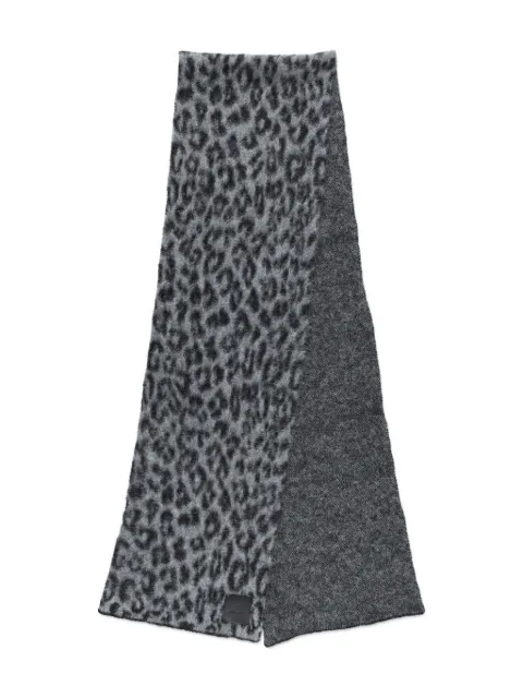 ANINE BING leopard-print wool scarf Grey A1211734MTL98GREYLEO