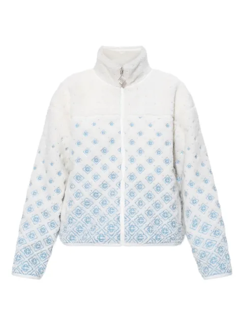 Casablanca monogram zip-up fleece jacket White WAW25OT20301EXSKI