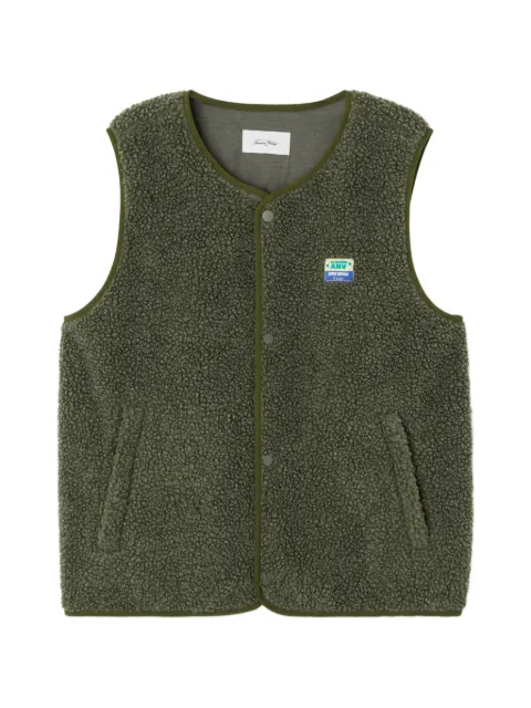 American Vintage Hoktown button-fastening fleece gilet Green MHOK16AH25