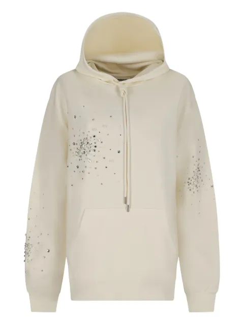 DES PHEMMES crystal-embellished hoodie White D150JS
