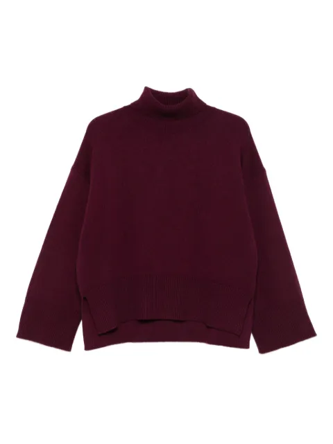 Purotatto high-neck side-split sweater Red 2168248