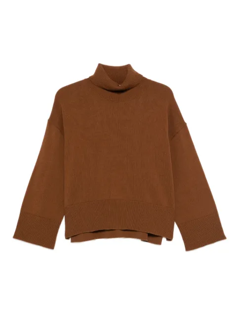 Purotatto turtleneck wide-sleeve sweater Brown 216854