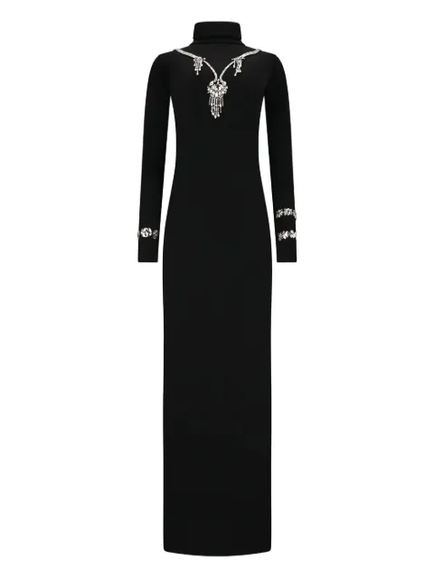 DES PHEMMES crystal-embellished turtleneck dress Black D523SJ