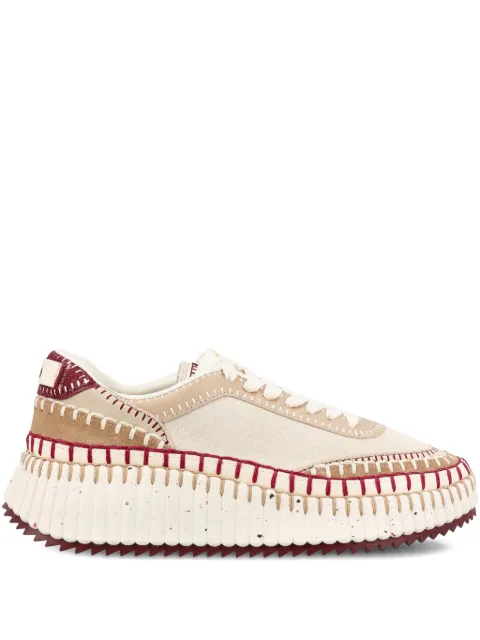 Chloé Nama textured-sole lace-up sneakers Neutrals CHC24A00RMS