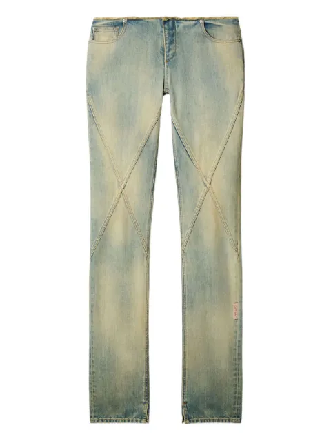 Off-White crossover seam frayed jeans Blue OWYB01GZ25DEN0014100