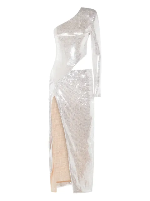 NISSA one-shoulder midi dress Silver RRS16014