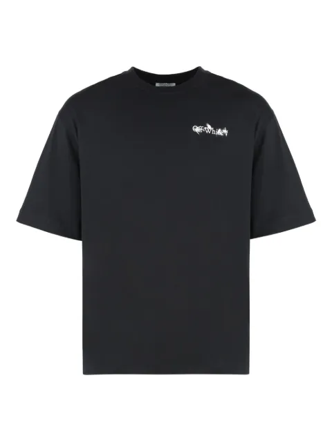 Off-White floral-print crew-neck T-shirt Black 44MAA120G5J004