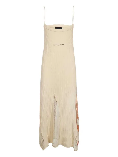 Vision Of Super flame-print midi dress Neutrals VSD00707