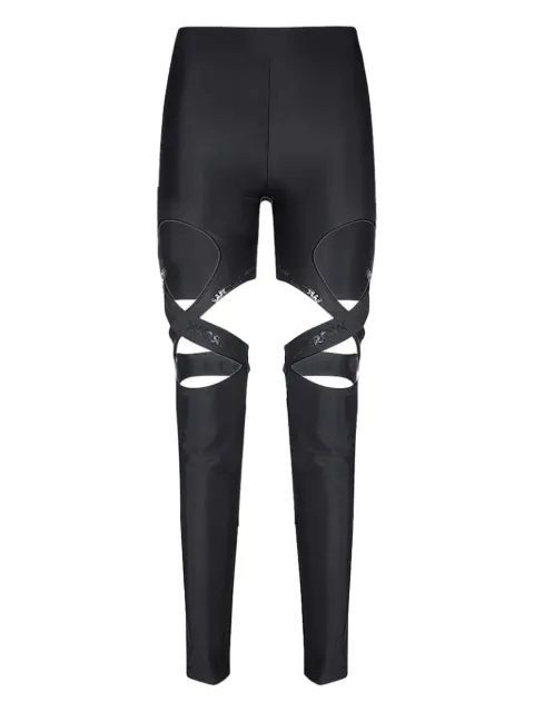 BARROW cut-out strap leggings Black F3BWWOLG078