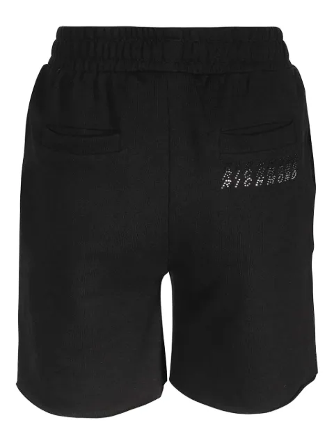 John Richmond rhinestone-embellished elasticated-waistband shorts Black UWP23028SHS0