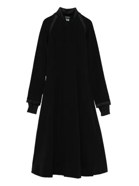 Y-3 pleated padded midi dress Black JV6749