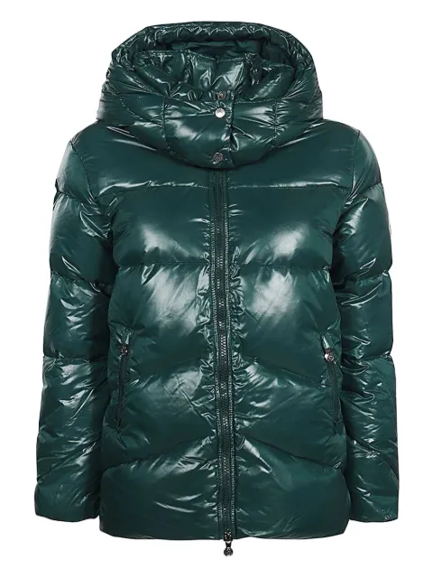 Pyrenex hooded zip-up down jacket Green HWU040FBIAW23