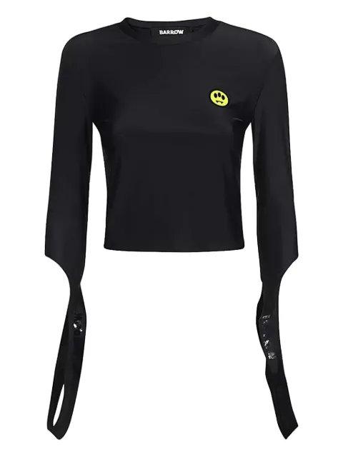 BARROW logo-detail split-sleeve t-shirt Black F3BWWOTO077