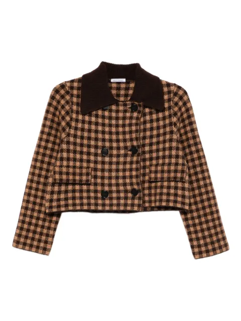 Lebor Gabala double-breasted checked jacket Brown 25W224VRETIRO