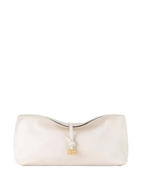 Elisabetta Franchi Boulevard leather tie-fastening clutch Neutrals BS47N55EC