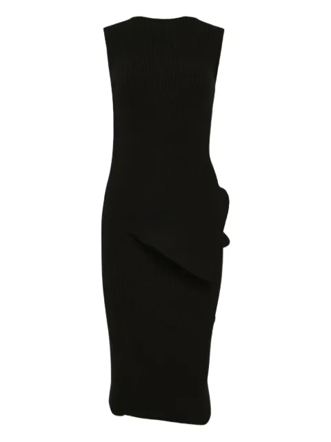 Rick Owens Babel draped-detail midi dress Black RP02E4638RIBVI09