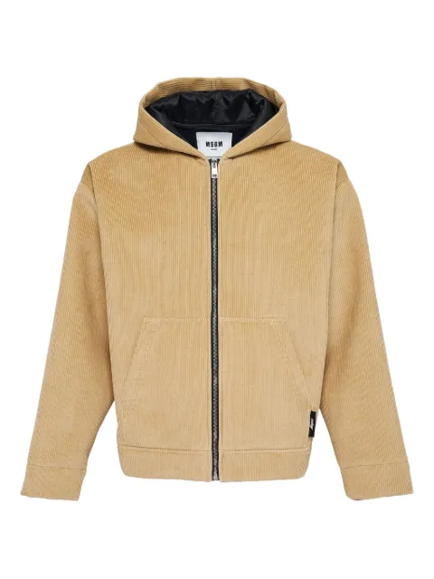 MSGM hooded corduroy jacket Brown 3940MH24A25750823