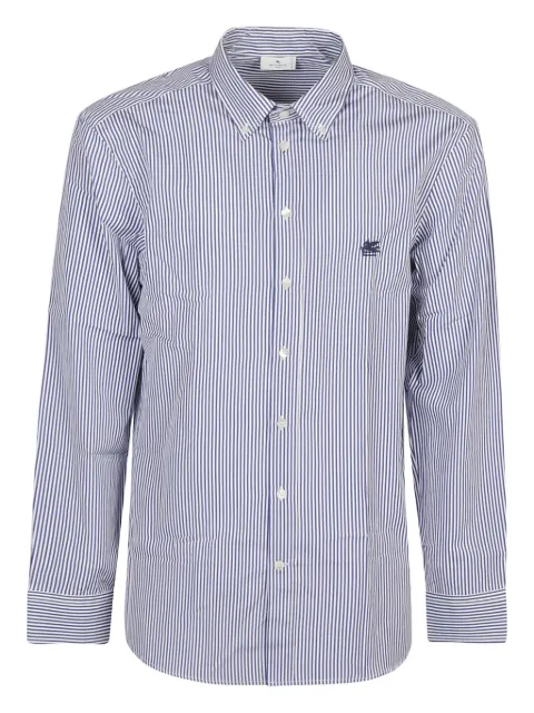 ETRO stripe-pattern cotton shirt Blue 163658310