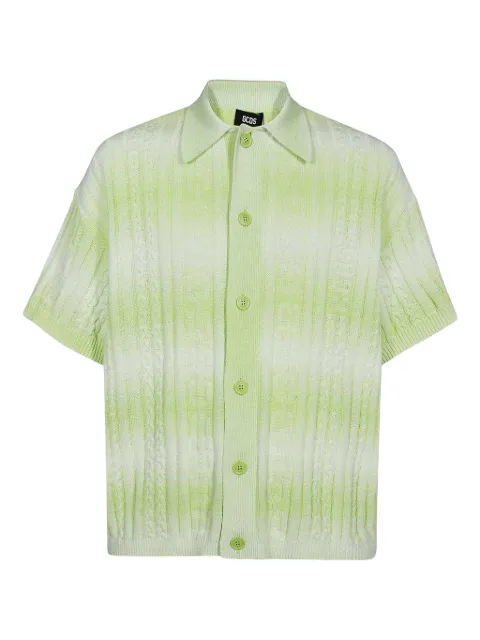 GCDS cable-knit shirt Green SS23M420066