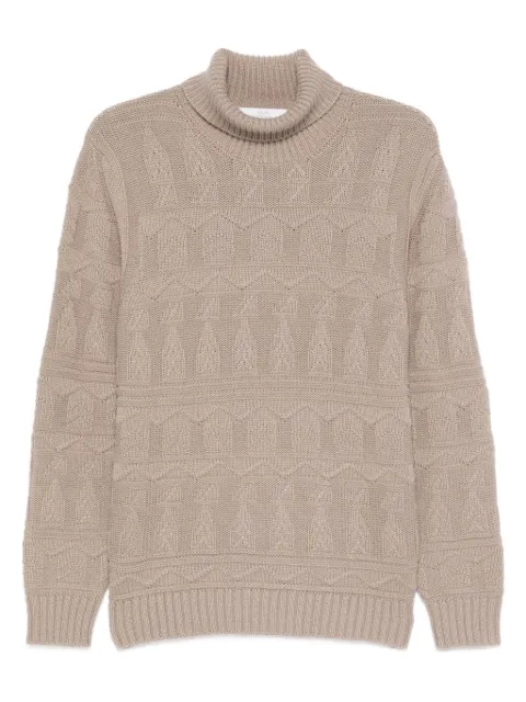 Mauro Ottaviani cable-knit turtleneck sweater Neutrals WS22802