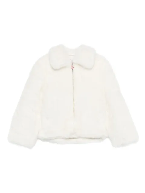 Casablanca zip-up faux-fur jacket White WAW25OT21301EXSKI