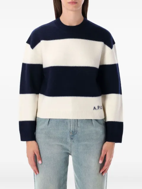 A.P.C. Penny stripe knit sweater White F23370WVBDL