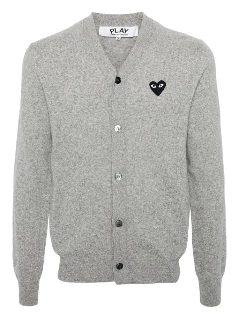 Comme Des Garçons Play heart-emblem v-neck cardigan Grey AXN024051