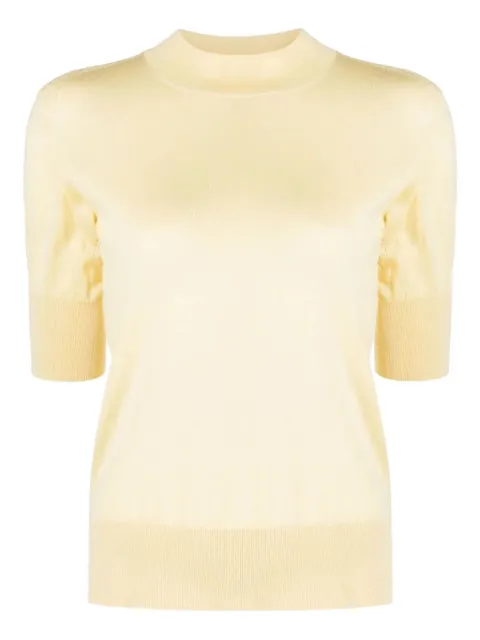 Jil Sander crew-neck cashmere T-shirt Yellow PF25J01GP0004J14501745CRU