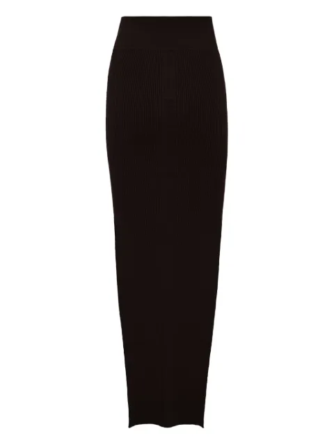 Rick Owens Sacri ribbed-knit maxi skirt Brown RP02E4619RIBVI04