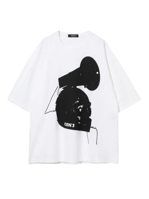 Undercover Con 3 megaphone-print T-shirt White UC2E4813400WHITE