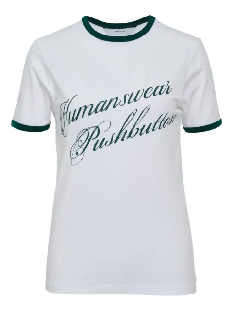 pushBUTTON logo-print T-shirt White PB2530619W00GN