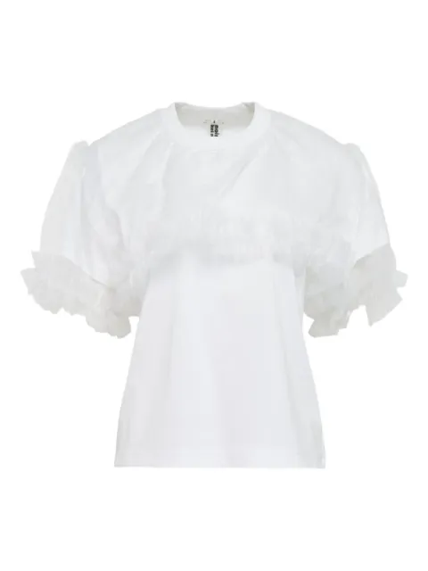 Noir Kei Ninomiya ruffled T-shirt White 3PT00405121A