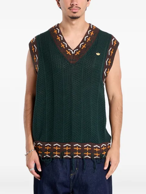adidas x CLOT Knit Vest by Edison Chen top Green JP1606