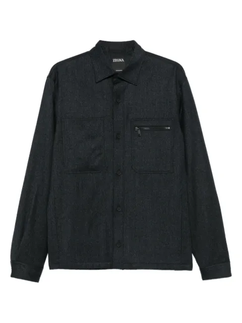 Zegna buttoned pocket shirt Grey RUGV01A2SOTM2005G054
