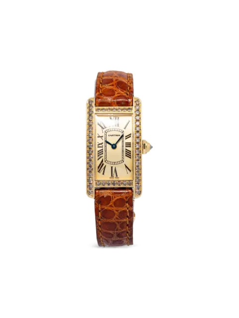 Cartier 18K yellow gold Tank Americaine diamond 19mm Neutrals 2482WB706431