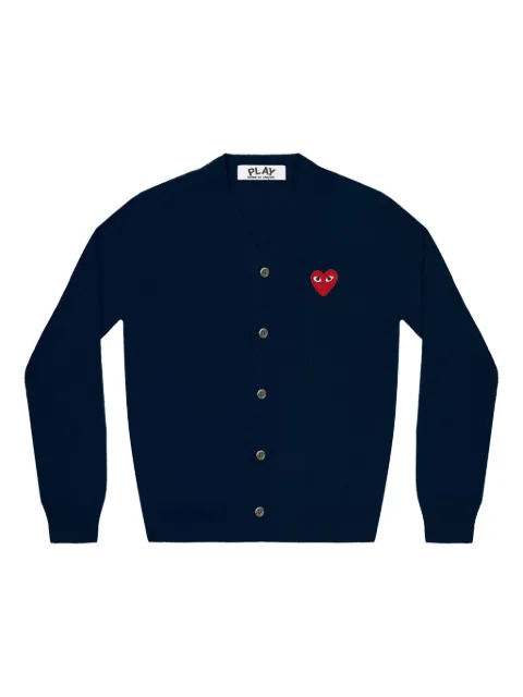 Comme Des Garçons Play heart-motif V-neck cardigan Blue AXN008051