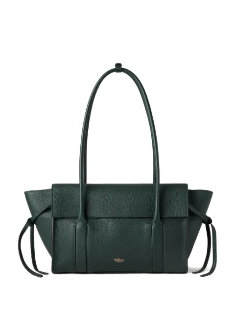 Mulberry small Soft Bayswater grain-leather tie-detail shoulder bag Green BA25HH9382736Q633