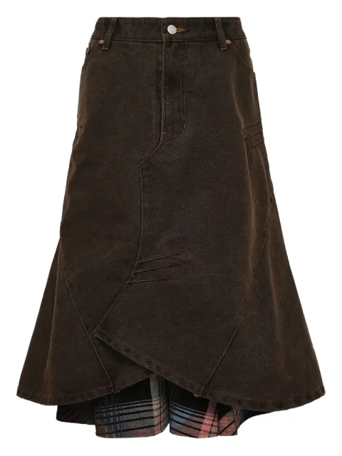 Andersson Bell layered flare midi skirt Brown APA847W00BRW