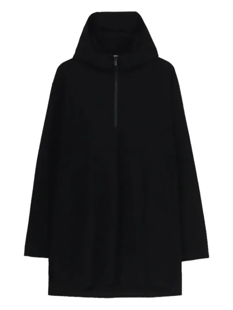 Yohji Yamamoto padded half-zip hoodie Black HLT14081001