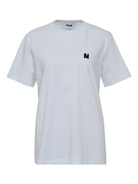 MSGM logo-embroidered T-shirt White 3941MDM9625779801