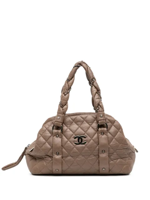 CHANEL Pre-Owned 2005-2006 Distressed Lambskin Lady Braid Bowler Bag shoulder bag Brown 3F72I0JWY14P53O2