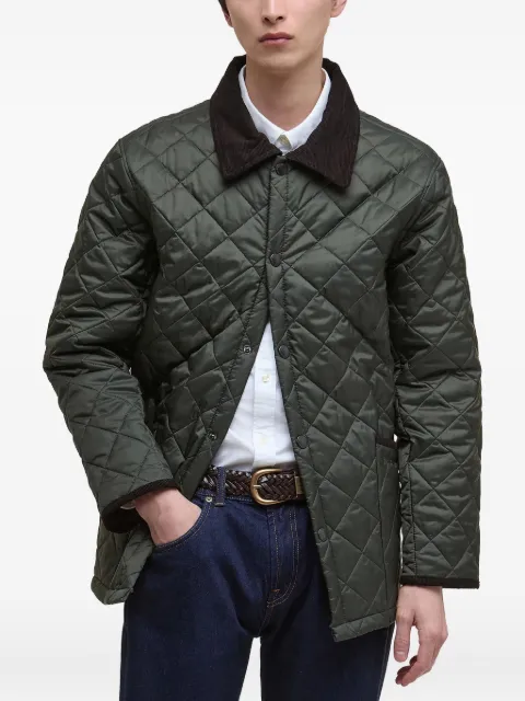 Barbour diamond-quilted corduroy-collar jacket Green MQU1794OL71