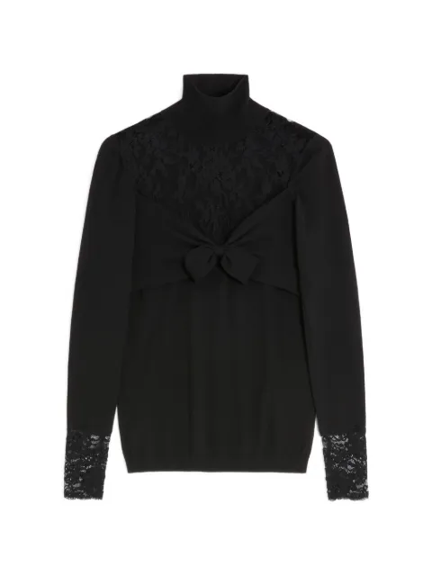 Valentino Garavani wool Jumper with lace Black BKC70I9V1
