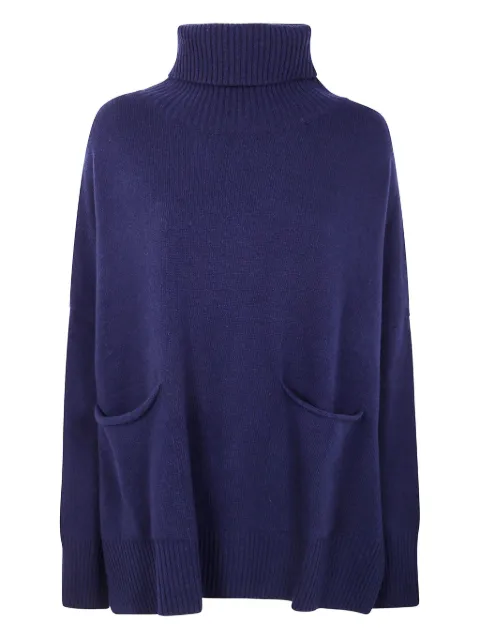 Ma'ry'ya two-pocket roll-neck sweater Blue YRK011