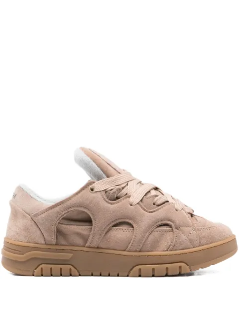 SANTHA suede cut-out sneakers Neutrals YU04S1TSND