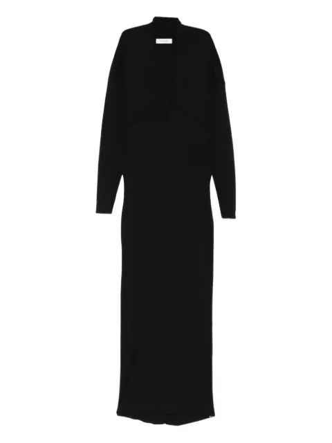 ENTIRE STUDIOS plunging-neckline long-sleeve maxi dress Black ESWW2510059BL