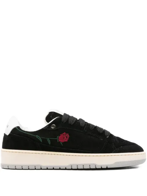 SANTHA rose-embroidered sneakers Black YU04S2RSBK