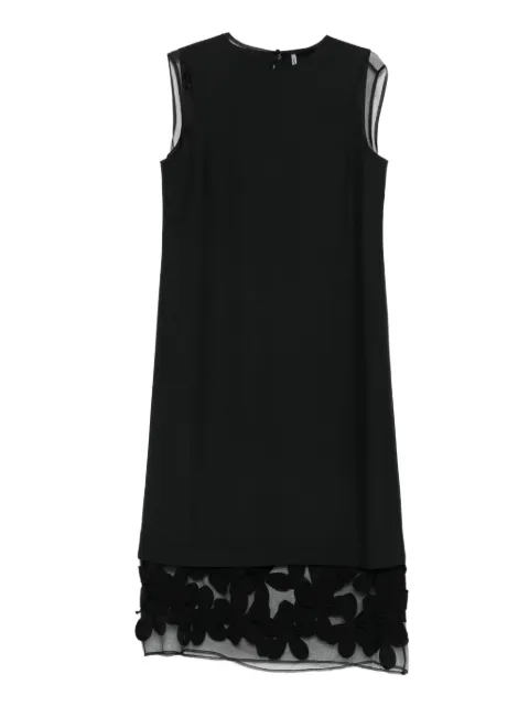 Liviana Conti sleeveless floral-applique dress Black L5WP26