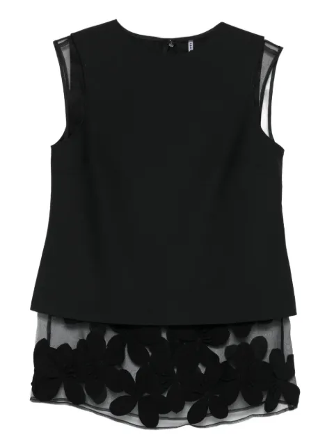 Liviana Conti sleeveless flower-applique blouse Black L5WP08