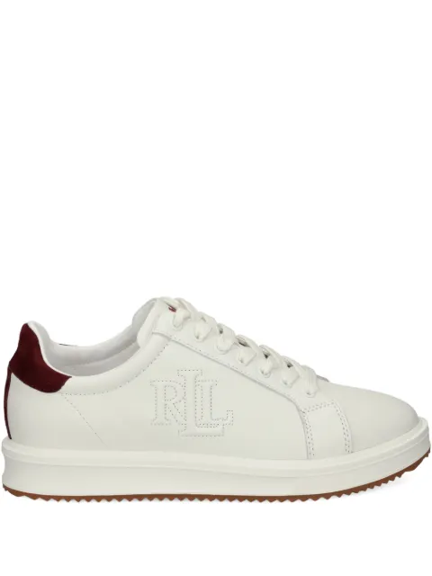 Lauren Ralph Lauren logo-embroidered suede sneakers White 802979188